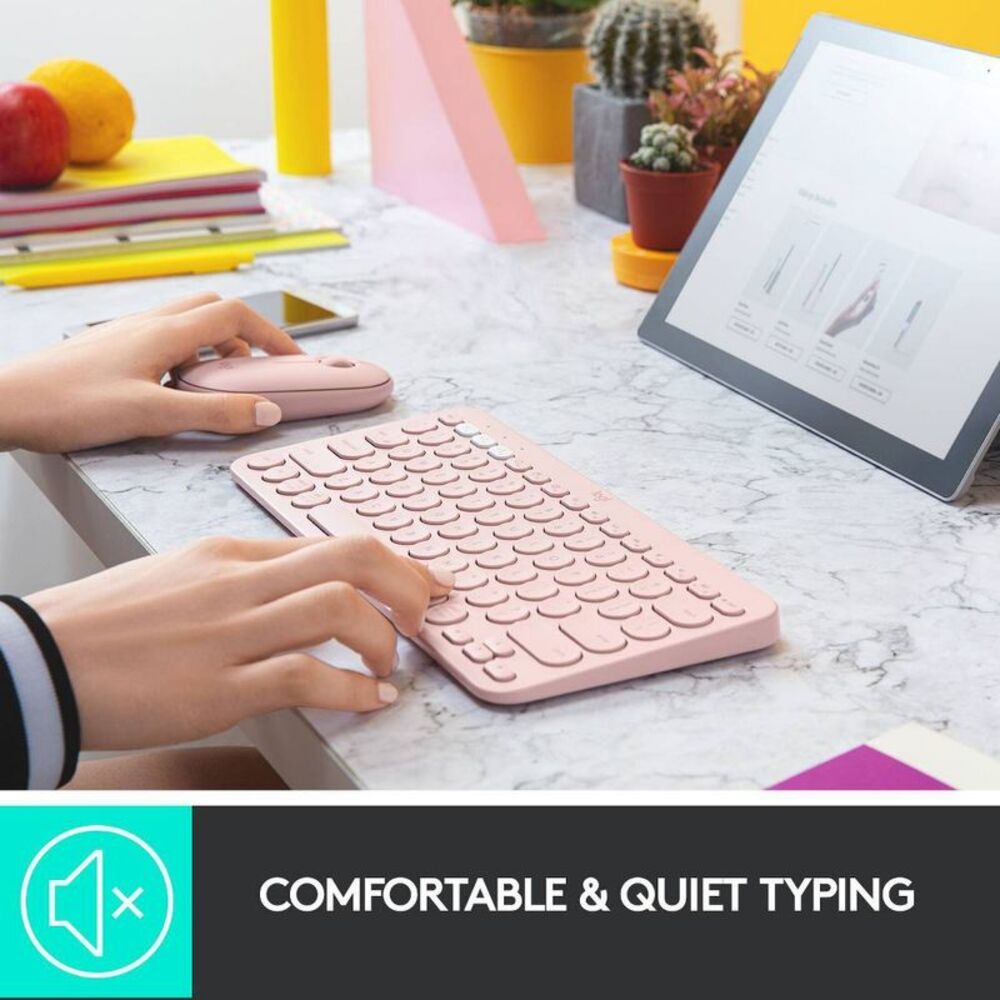 Logitech -  K380 Multi Device Bluetooth Scissor Keybo Pink - Picture 2 of 5